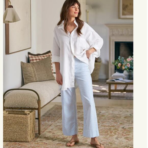 Frank & Eileen Tops - Frank & Eileen Mackenzie Linen Shirt White Oversized Size OS Button Up